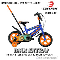 Sepeda BMX Anak Centrum CT8805-17 Lion Ban EVA 12 Inch 2-4 Tahun Hi-Ten Steel Tongkat Dorong Kids Bike