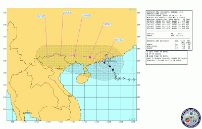 Tifón Vicente se acerca a China, 23 de Julio 2012