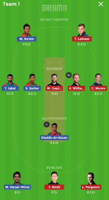  BAN vs NZ Dream 11 Team