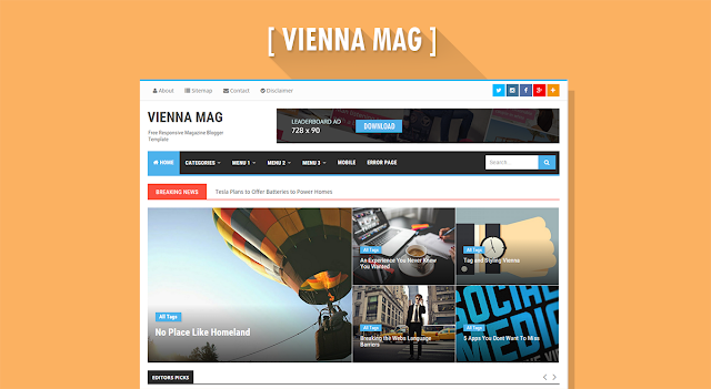 Vienna Mag Responsive Magazine Blogger Template