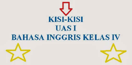 Kisi Kisi Soal Bahasa Inggris Kelas IV SD UAS I