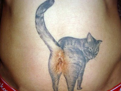 Mischievous  Cat Tattoo