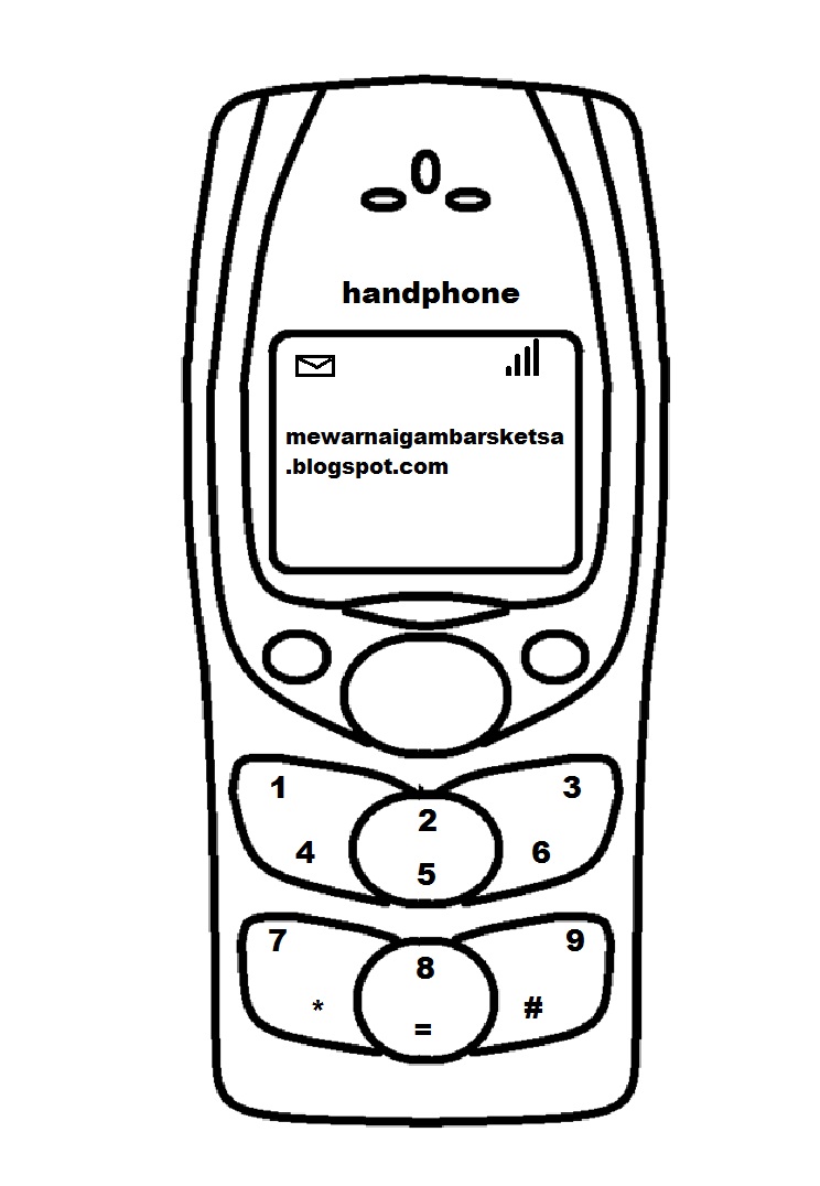  Mewarnai  Gambar  Mewarnai  Gambar  Sketsa Handphone  2