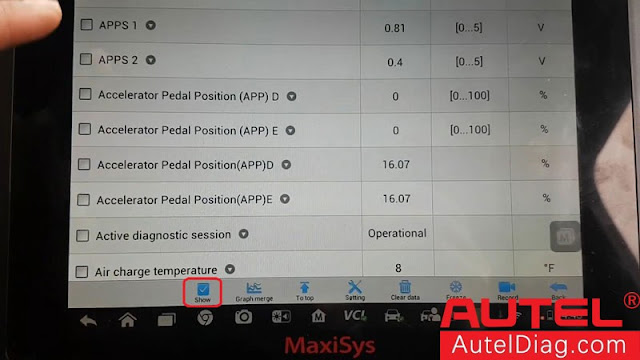 Check Mileage via Autel MaxiSys Scanner 02