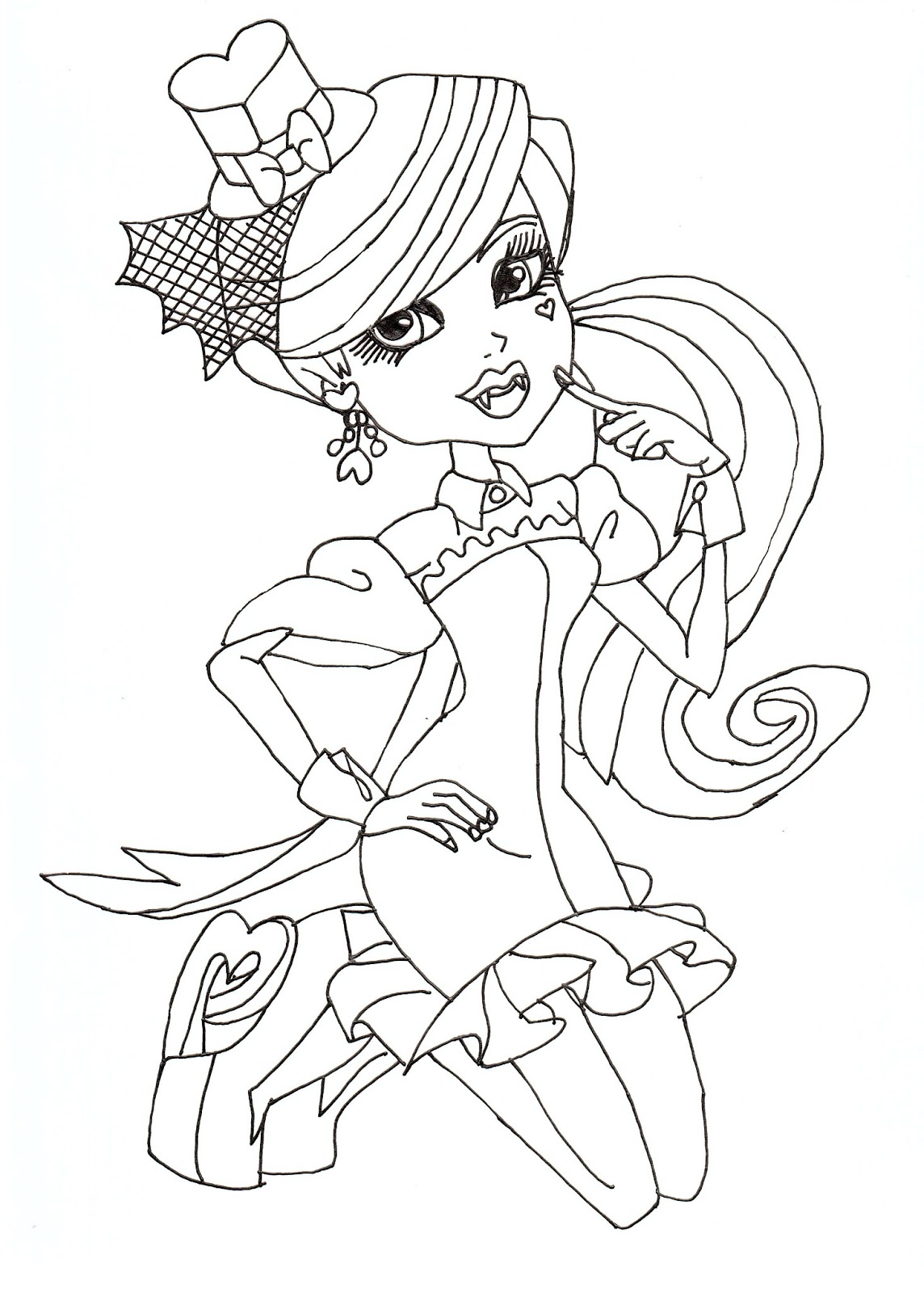 Download Free Printable Monster High Coloring Pages: Draculaura Dawn of the Dance Coloring Sheet