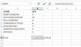 enter values directly in Sum function