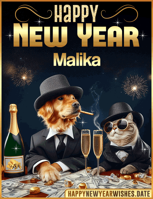 Happy New Year wishes gif Malika