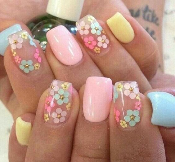 amazing floral nail art design