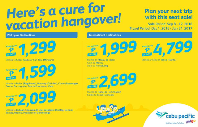 Cebu Pacific Seat Sale Promos 2016-2017