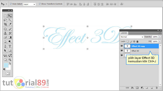 Cara mudah membuat tulisan 3 Dimensi di Photoshop