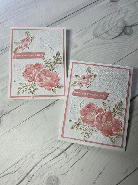 Floral Greeting Card using Stampin' Up! Two-Tone Flora Stamp Set and coordinating Dies