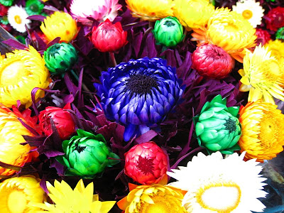 Dried flowers sold on a road side shop in Kodaikanal,India