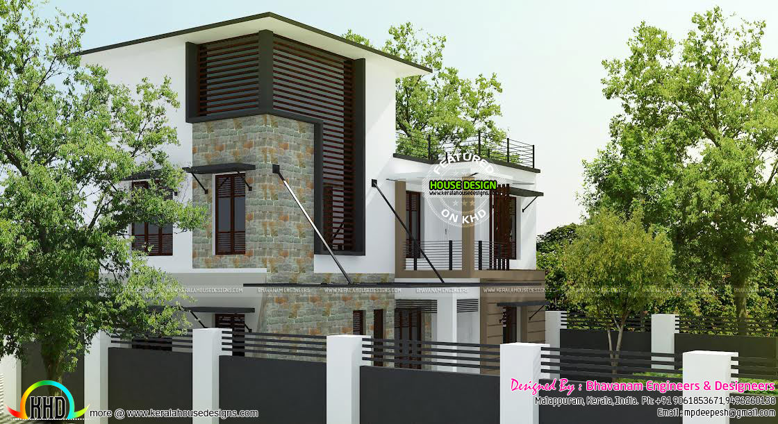 Contemporary home in 3 5 cent Kerala home design and 