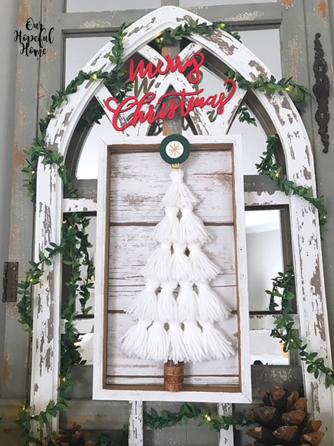 white cathedral arch window tree display