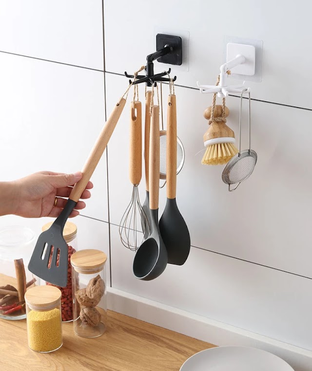 360 Degrees Rotated Kitchen Hooks Buy on Amazon and Aliexpress