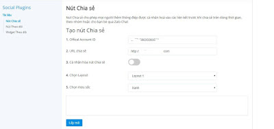 Hướng dẫn thêm nút Share, comment Zalo vào blogspot/ website chi tiết - 7