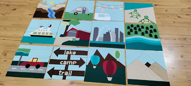 Destination: Quilt Along - all 12 travel-themed quilt blocks