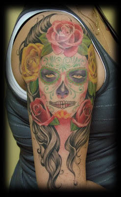 Sugar Skull Lady Tattoo