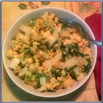 stir fry vegetables with eggs - finished dish