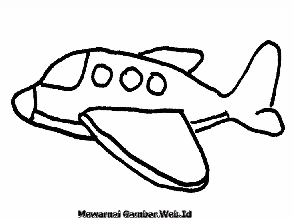 10 Mewarnai Gambar Pesawat Terbang