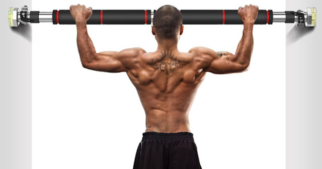 This is a picture of an adjustabele pull up bar that would be perfect to build a home gym
