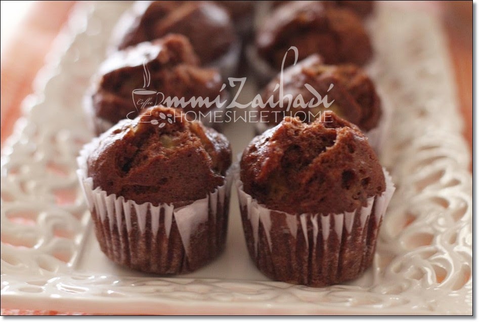 Resepi Muffin Coklat Pisang Kukus