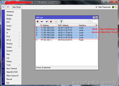 Kunci IP Address/Mac Address Client Di MikroTik