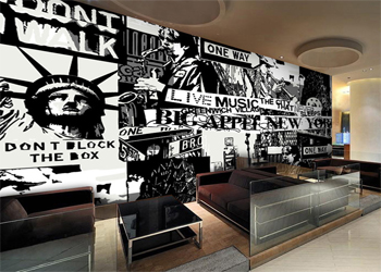 10 Dekorasi  dinding cafe  kekinian dengan lukisan gambar  