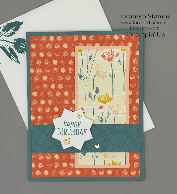 Stampin' Up Inked & Tiled Birthday Card by Tarabeth Stamps
