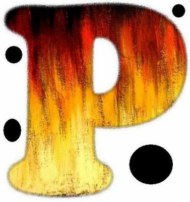 Graffiti Letters "P" Fire Effect for Names Initial