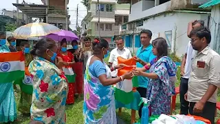 people with indian flag