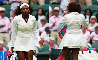 fashion at wimbledon 2009, serena williams in trench style coat