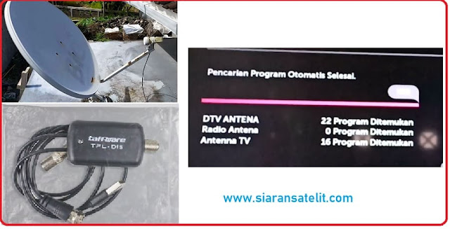 Ujicoba Menangkap Siaran TV Digital dengan Antena tv biasa, booster Taffware TFL D15 dan parabola bekas