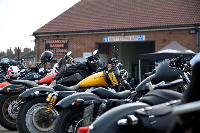 row of harley davidsons