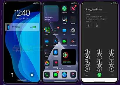 Tema Vivo: New IOS (iPhone) Xs Max Dark Untuk Vivo