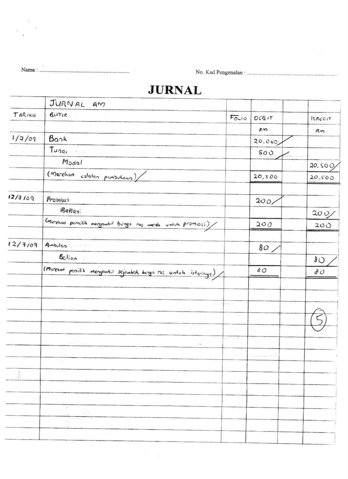 Contoh Jawapan Terbaik Soalan 1 : Dokumen Perniagaan