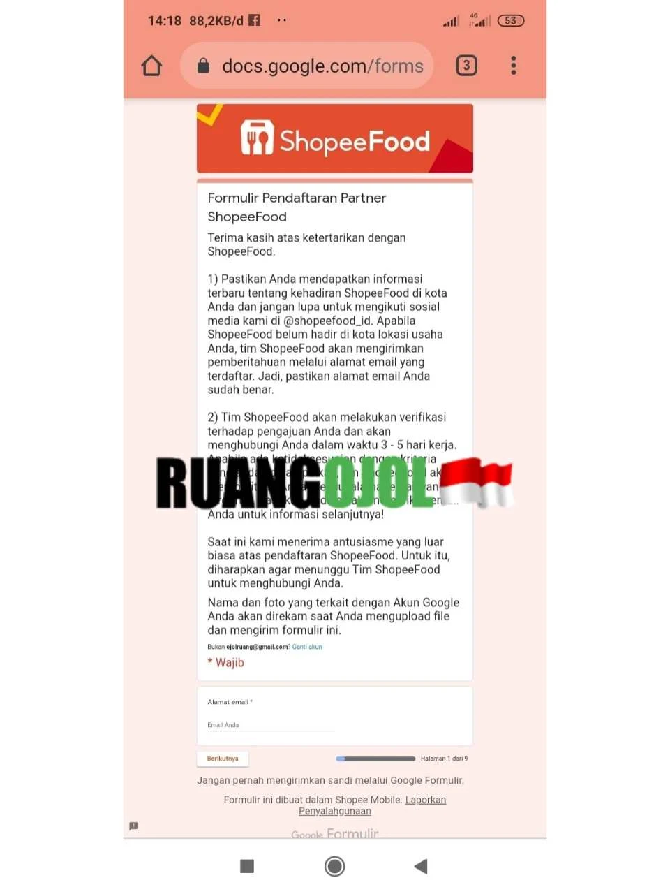 Link Pendaftaran Shopeefood Mitra