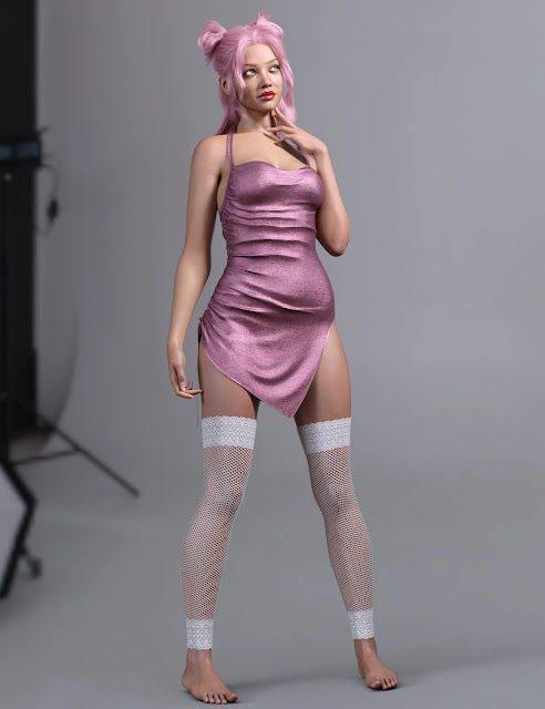 Unleash Your Style with the dForce Mini Sidecut Dress for Genesis 9