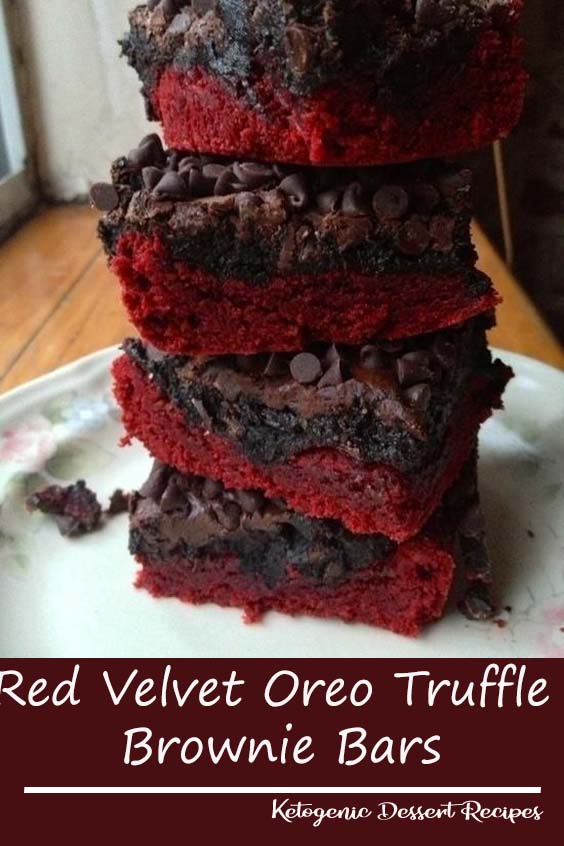 Red Velvet Oreo Truffle Brownie Bars