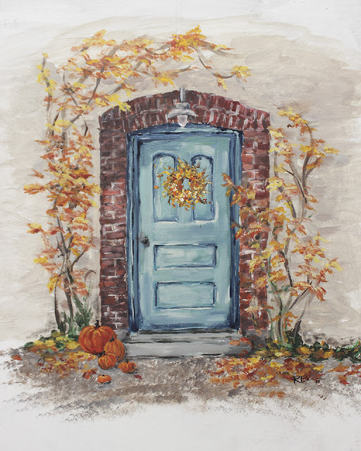 Blue Fall Door free printable