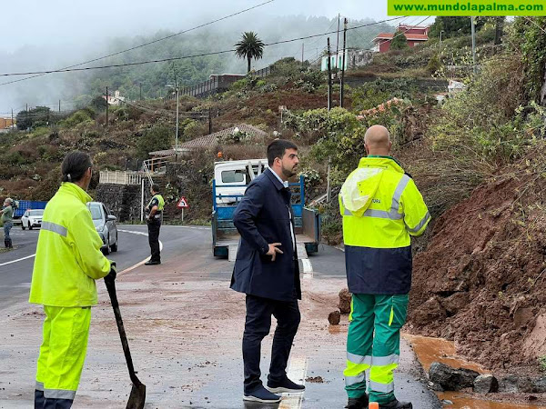 Infraestructuras del Cabildo atiende varios desprendimientos provocados por las continuas lluvias
