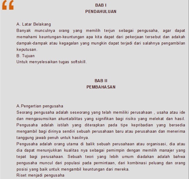 Contoh Makalah Entrepreneurship