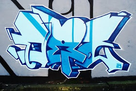 Blue Elegant Graffiti Style 