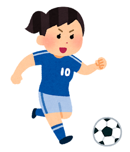 サッカー選手のイラスト（女性・アジア人）