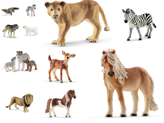 Schleich Crocodile - Zébreau - Loup - Ours polaire - Lionne - Zébrelle  Maman loup avec louveteaux - Faon de Virginie - Lion - Poney islandais - Jument islandaise