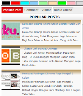 Cara membuat Tab View di sidebar blog