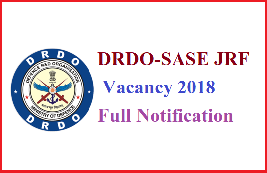 Sarkari Job:-DRDO-SASE JRF Vacancy 2018