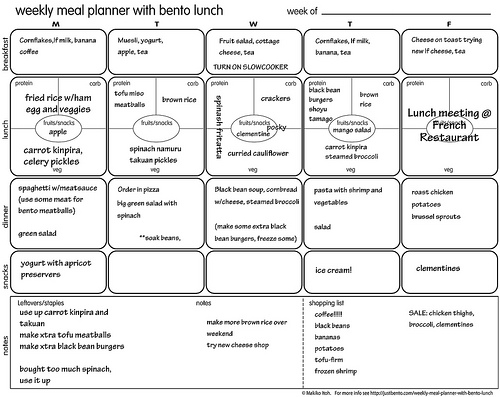 Weekly Lunch Menu Planner