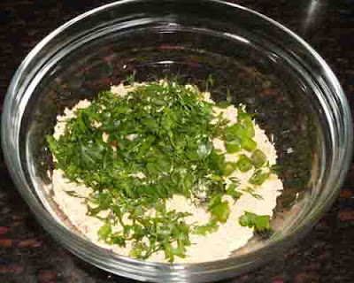 fresh coriander, chilli added to make kabab