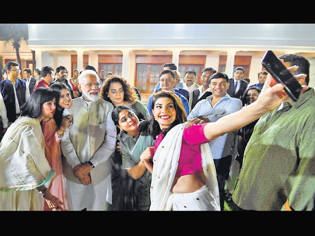 PM MODI MEETS BOLLYWOOD STARS AT PM RESIDENCE 